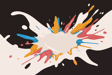 Vibrant Explosion - Colorful Milk Cream for a Bold and Eye-catching Experience. Vector Illustration. EPS 10.