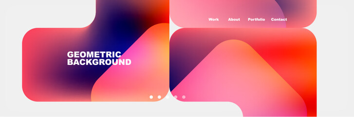 it is a geometric background with a gradient of red and blue . High quality