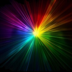 Obraz premium Iridescent spectrum rays on dark