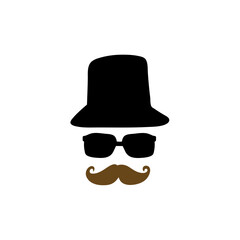 Hat with Glasses and Mustache Illustration