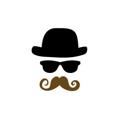 Hat with Glasses and Mustache Illustration