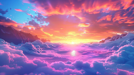 Abstract Fantasy Background Of Colourful Sky