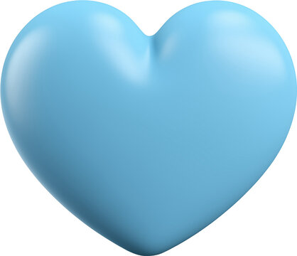 rounded 3d blue gradient heart, view from above, isolated on a transparent background, high detail, ultra realistic, photo realistic.