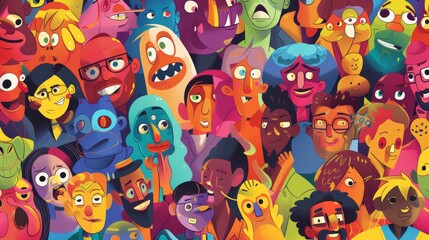 colorful associations poster. cartoons. Illustrations
