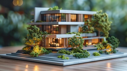 モダンデザインの住宅模型,Generative AI AI画像