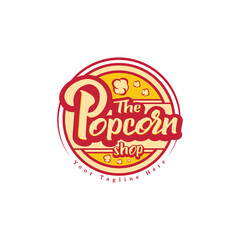 Popcorn shop typography modern badge label logo design
