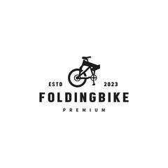 Obraz premium Folding bike vintage logo design illustration 2