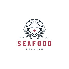 Crayfish or lobster vector illustration seafood vintage logo design