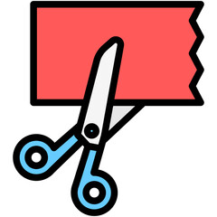 Scissors lineal multi color icon, related to kindergarten theme, use for UI or UX kit, web and app development.