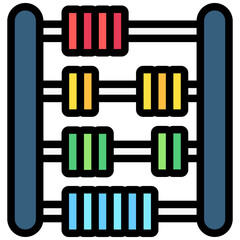 Abacus lineal multi color icon, related to kindergarten theme, use for UI or UX kit, web and app development.
