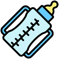 Feeding Bottle lineal multi color icon, related to kindergarten theme, use for UI or UX kit, web and app development.