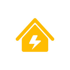Vector House Electricity Symbol on White Background