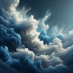 blue and white smoke background like sea ocean water
