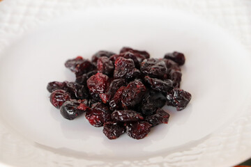 portion of dehydrated cranberries