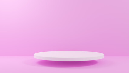 Obraz premium 3D rendering abstract white shape podium Perfect platforms for showing your beauty products on pink background