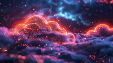 background image illustration of cloud data storage