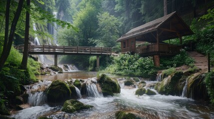 Hiking through the lush trails of the Black Forest in Germany, with stops at hidden waterfalls and panoramic views