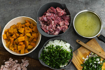 photography of locro, traditional Argentine food to celebrate national days with worker's day, May...