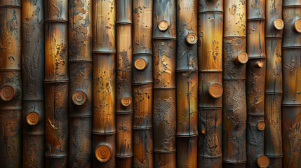 Background Wall made of natural bamboo