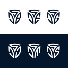 SJJ Shield Lettermark Logo Set.