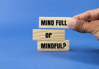 three sticks with the word Mind full or mindful. the concept of mind or thought