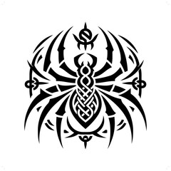 spider silhouette in animal celtic knot, irish, nordic illustration