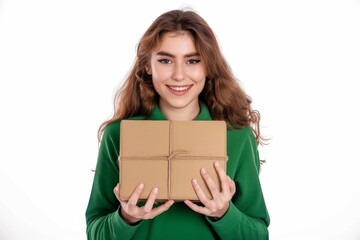 woman with a box