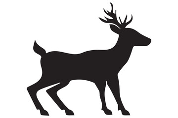 bundle of deer black silhouette Vector design