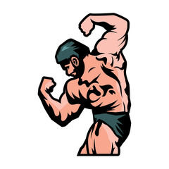 gym emblem bodybuilder man