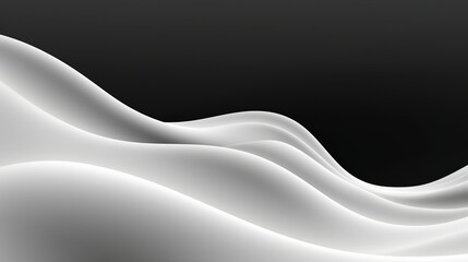  3d rendering , wallpaper texture.  Black and white smooth flowing waves.