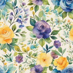 Yellow roses floral patterns.