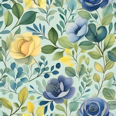 Yellow roses floral patterns.