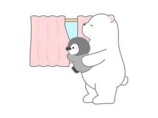 熱中症の予防や対策に関するベクターイラスト、カーテンを閉めて直射日光を遮り部屋の温度を下げる挿し絵01