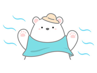 熱中症の予防や対策に関するベクターイラスト、涼しい服装で過ごすイメージ02