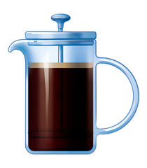 Obraz premium フレンチプレスで淹れたコーヒー