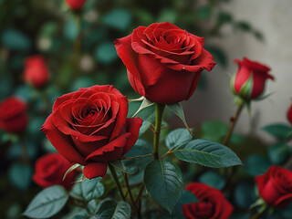 Naklejka premium roses red 