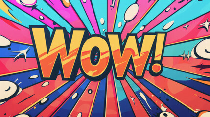Fototapeta premium A colorful and dynamic pop art illustration featuring the word 