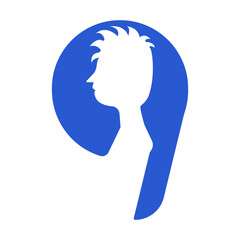person in a circle logo branding.