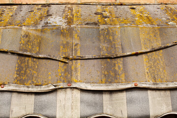 Old weathered canvas awning
