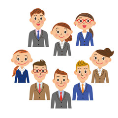 Fototapeta premium 上半身の男性会社員、女性会社員
