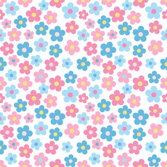 Seamless pattern with hand drawn flower. Background for textile, wrapping paper, fashion, illustration.