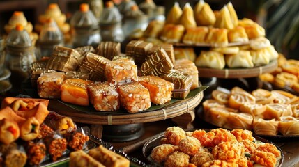 a tray filled with a variety of pastries
