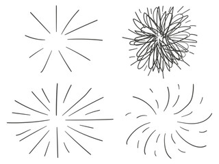 Fototapeta premium Sunburst starburs scribble vector element