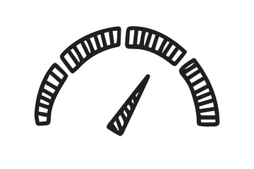 Fototapeta premium hand drawn doodle Speedometer, tachometer icon. Speed indicator sign. 