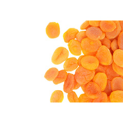 Border of dried apricots isolated transparent