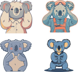 Koala Characters in Various Poses