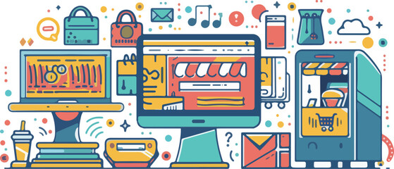 Vibrant E-commerce and Technology Banner