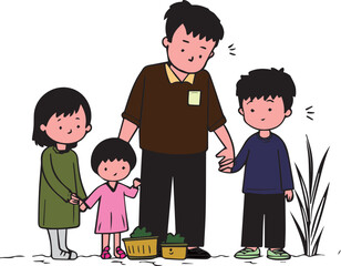 Family Gardening Together