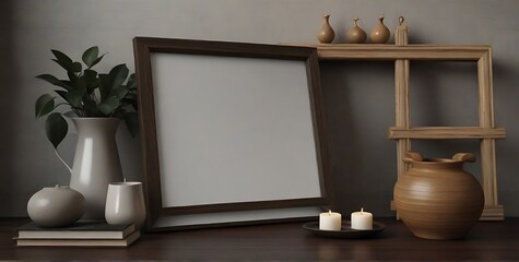 Room with blank picture frame Design Element,Abstract Backgrounds