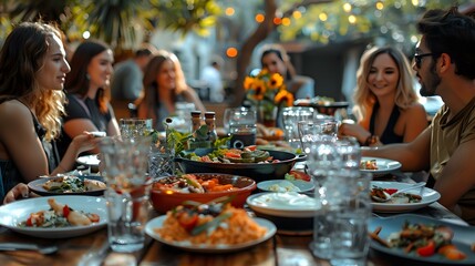 Heartwarming Outdoor Meal with Friends
